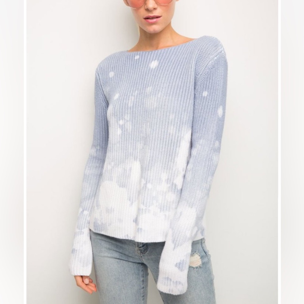 Generation Love bleached blue white sweater size large